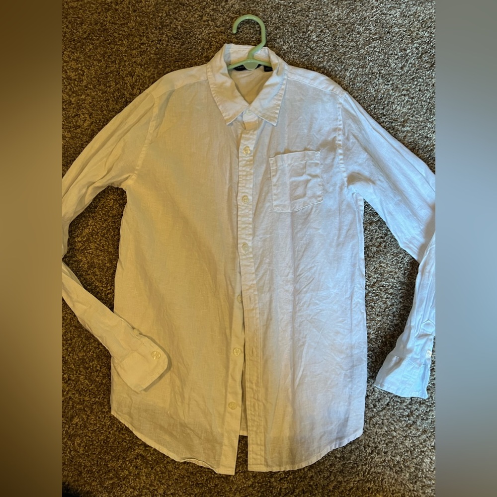 Janie and Jack boys linen shirt size 14. LIKE NEW.